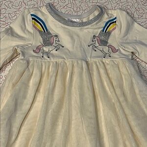 Hanna Andersson Cream Tulle Tutu Dress with Pegasus‎ Embroidery Size 3